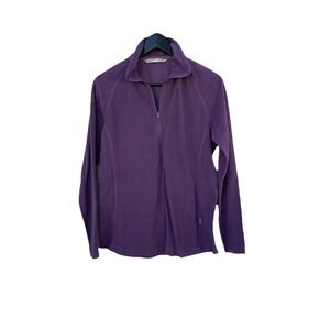 WOOLRICH Women's Fleece Purple 1/4 Zip Outdoor Hiking Fleece Size Large